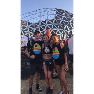 Custom Dirtybird Players velvet halter tank with stitched holographic logo